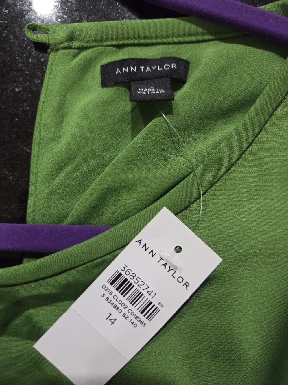 Ann Taylor Bright Green Sleeveless Midi Dress - Size 14 - Picture 6 of 10
